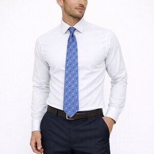 Blue Paisley Silk Tie RARE Classic Office Party Preppy Special Occasion Travel